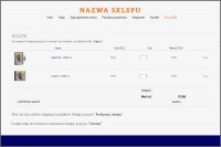 standardowa obsługa koszyka - strony z funkcją sprzedaży